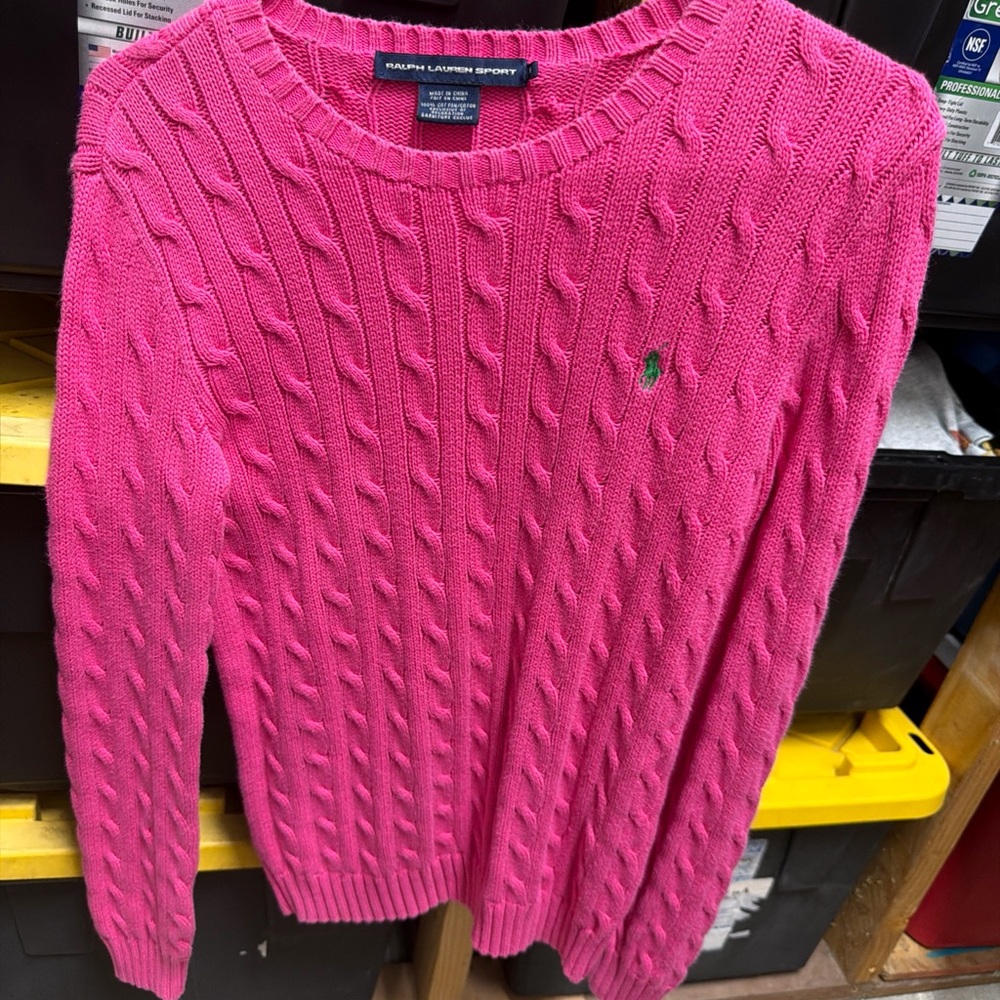 Ralph Lauren Pink Cable Knit Sweater Y2K